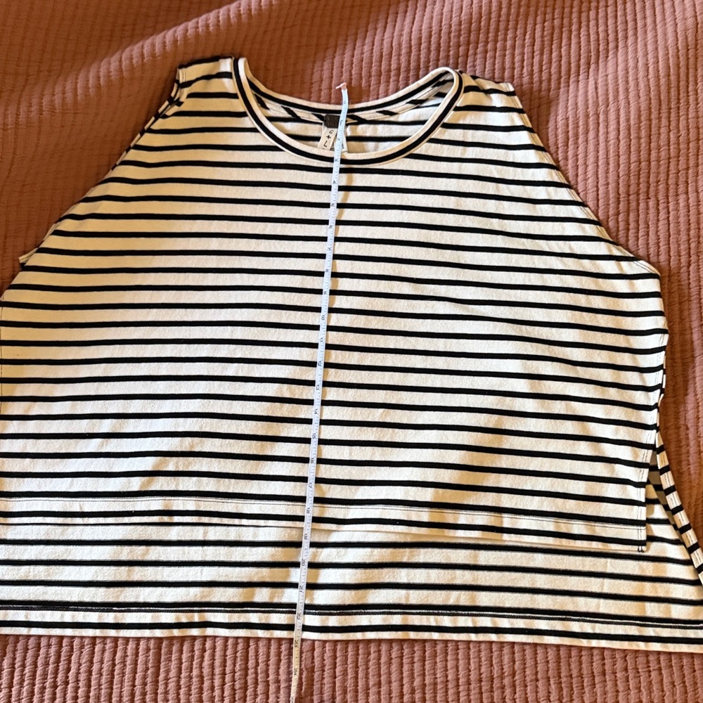 We The Free Cream and Black Striped Muscle Tee - Picture 10 of 10